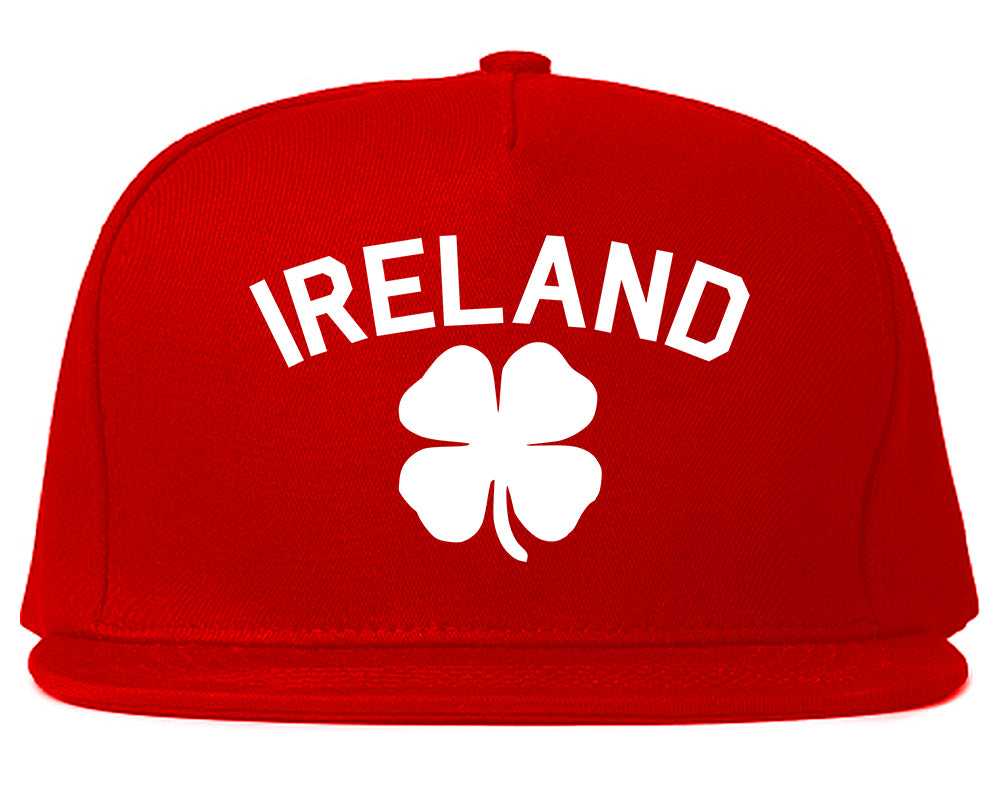 Ireland Shamrock St Paddys Day Mens Snapback Hat Red