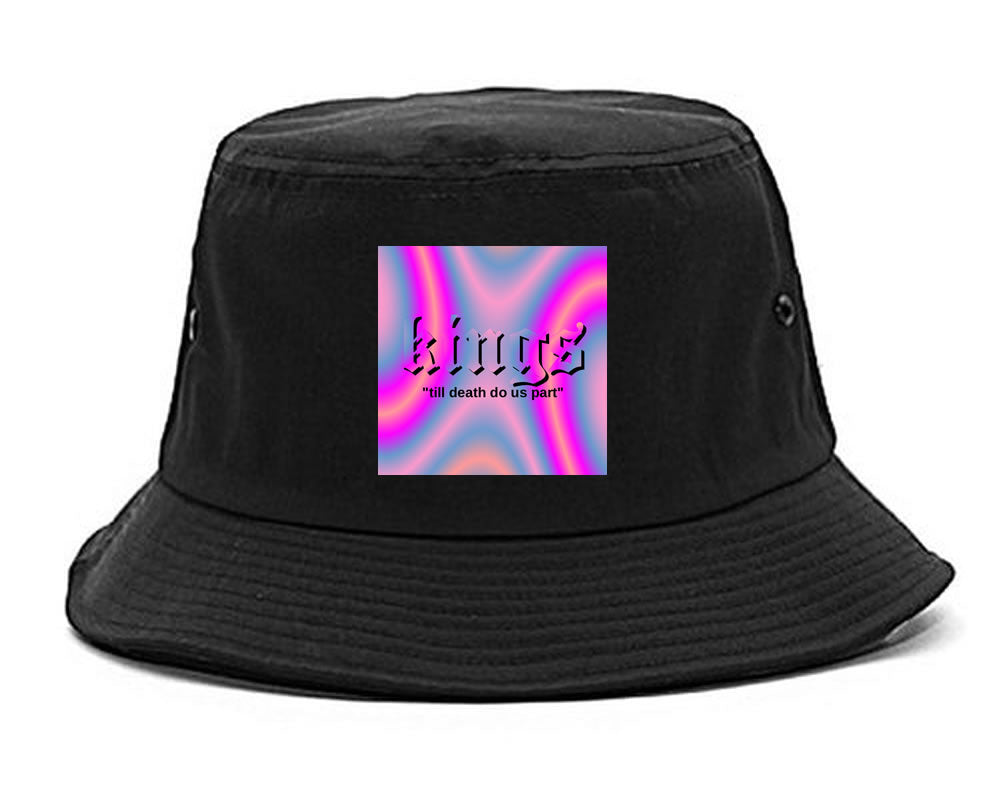 Iridescent Till Death Box Logo Mens Bucket Hat Black