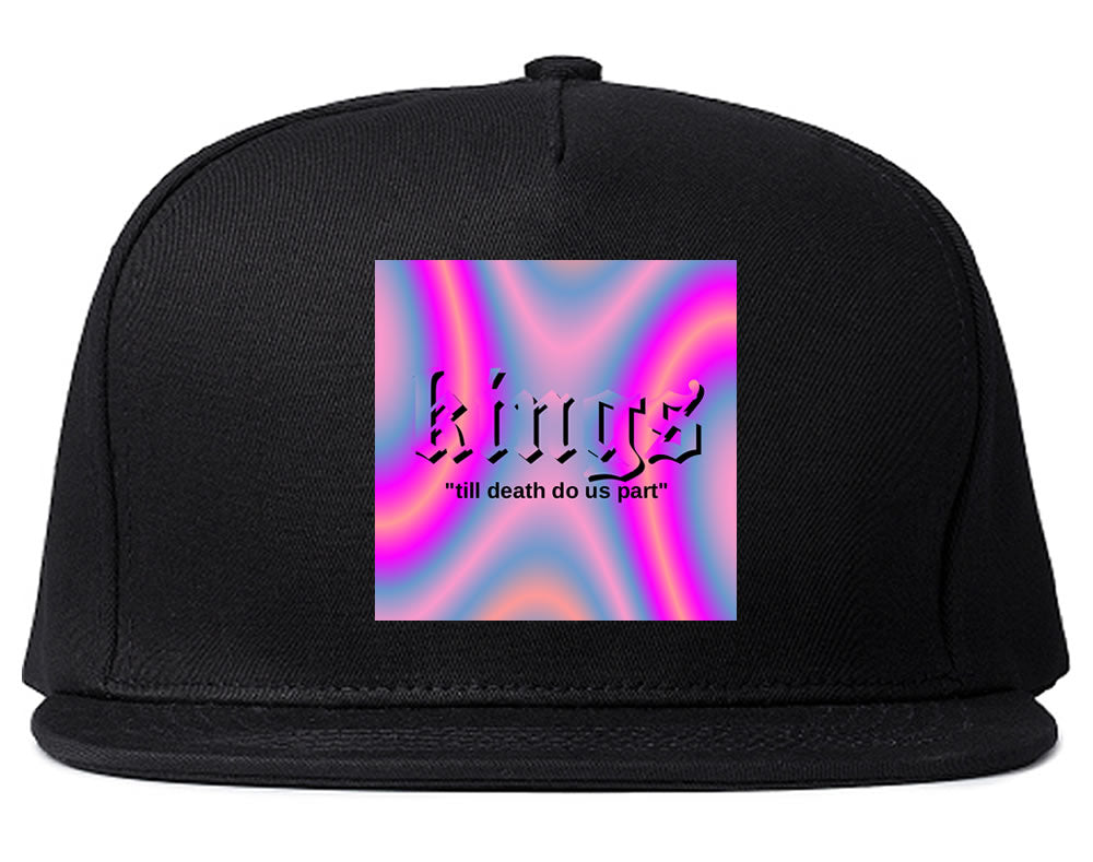 Iridescent Till Death Box Logo Mens Snapback Hat Black