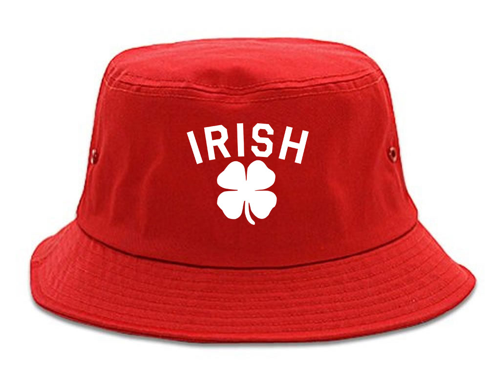 Irish Four Leaf Clover St Patricks Day Mens Snapback Hat Red