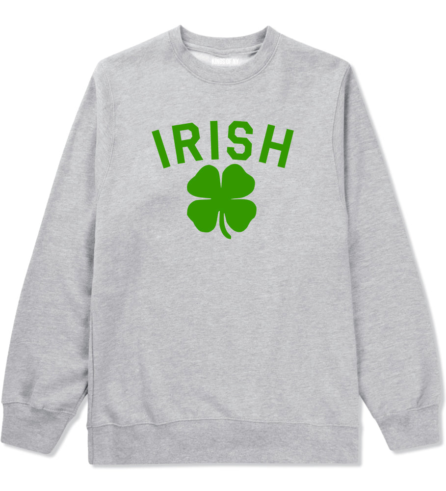 Irish Four Leaf Clover St Patricks Day Mens Crewneck Sweatshirt Grey