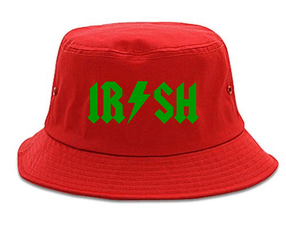 Irish Rockstar Funny Band Logo Mens Bucket Hat Red