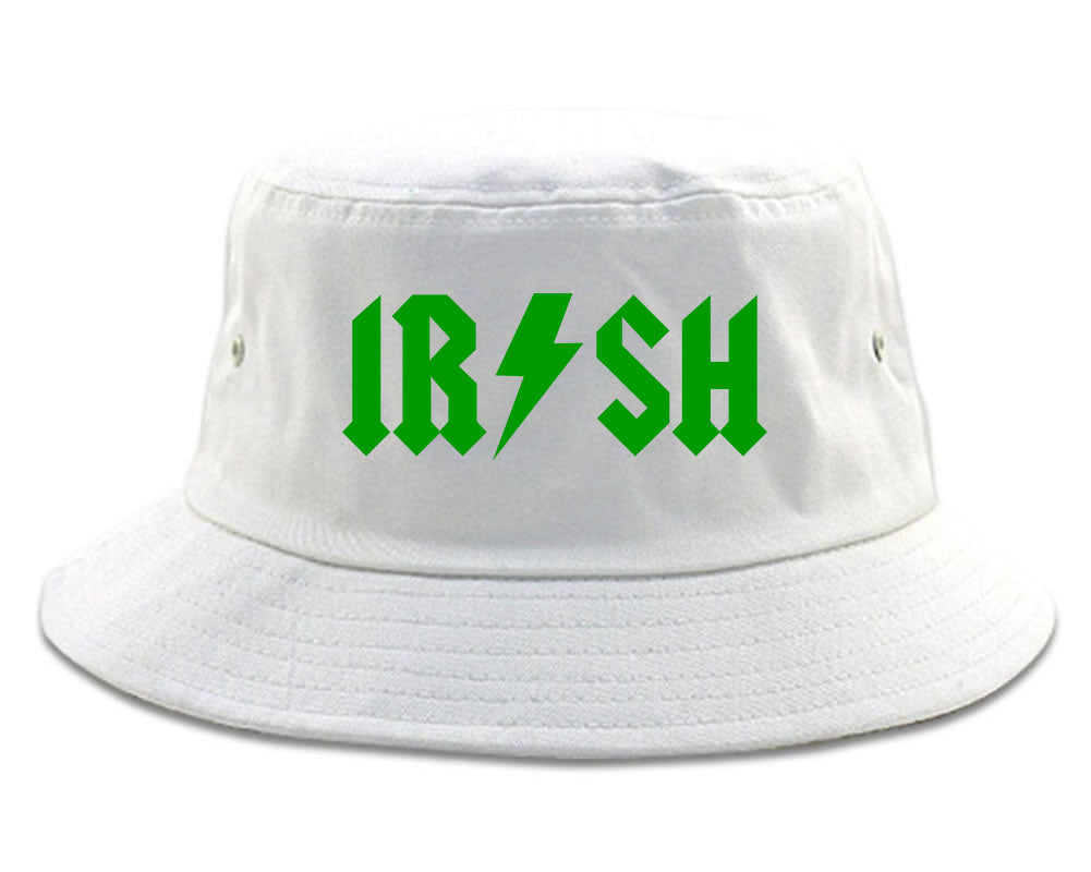 Irish Rockstar Funny Band Logo Mens Bucket Hat White
