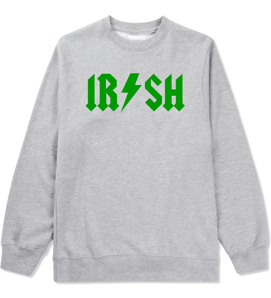 Irish Rockstar Funny Band Logo Mens Crewneck Sweatshirt Grey