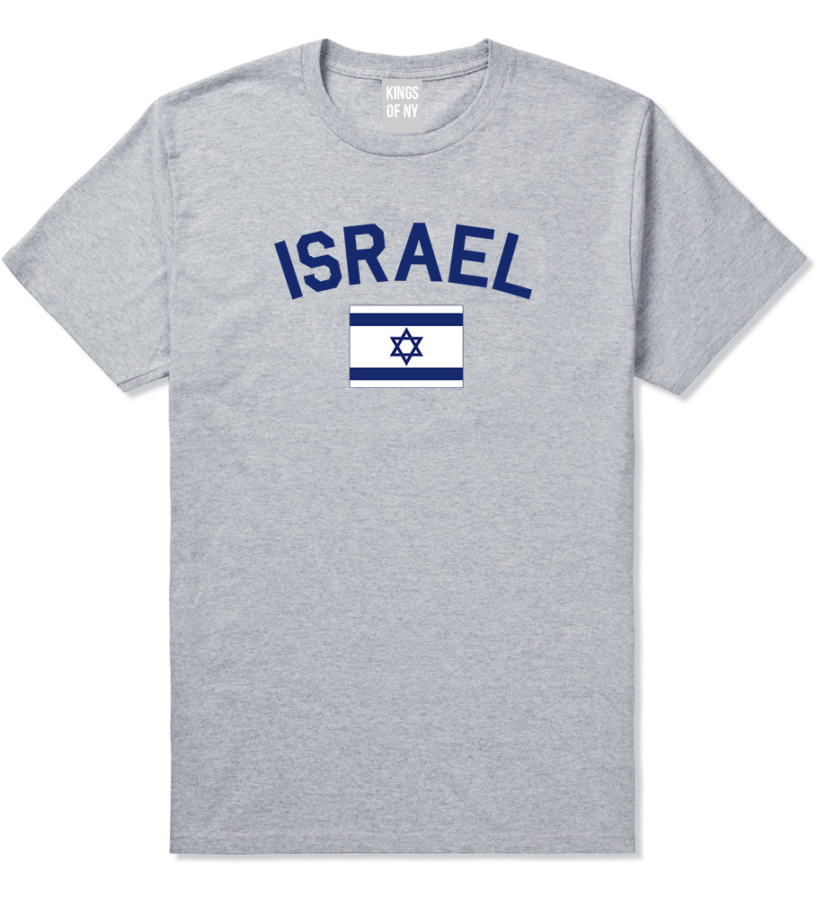 Israel With Israeli Flag Star Mens T Shirt Grey