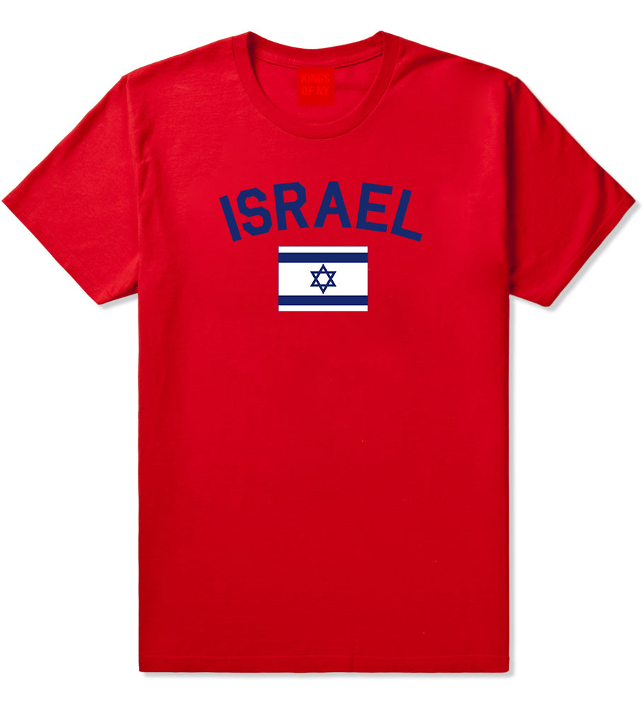 Israel With Israeli Flag Star Mens T Shirt Red