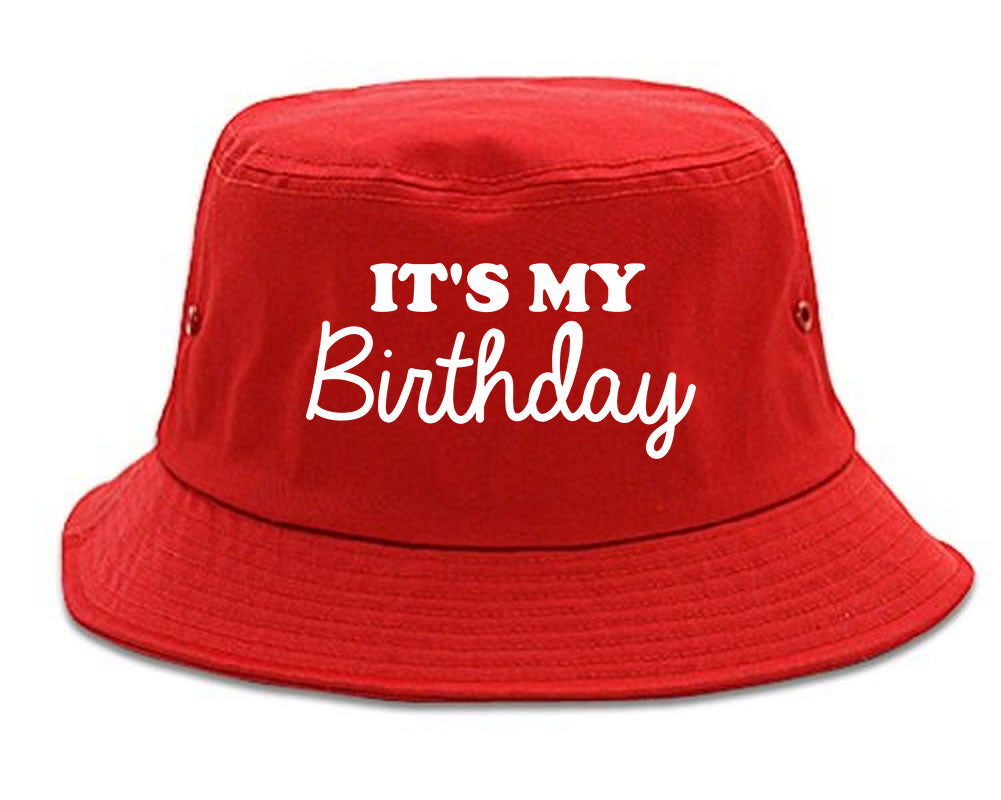 Its My Birthday Mens Bucket Hat Red