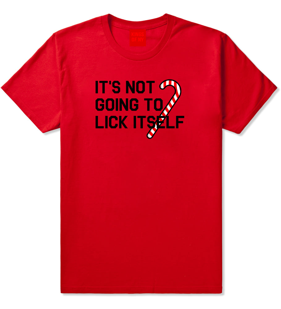 Its Not Going To Lick Itself Christmas Mens T Shirt Red