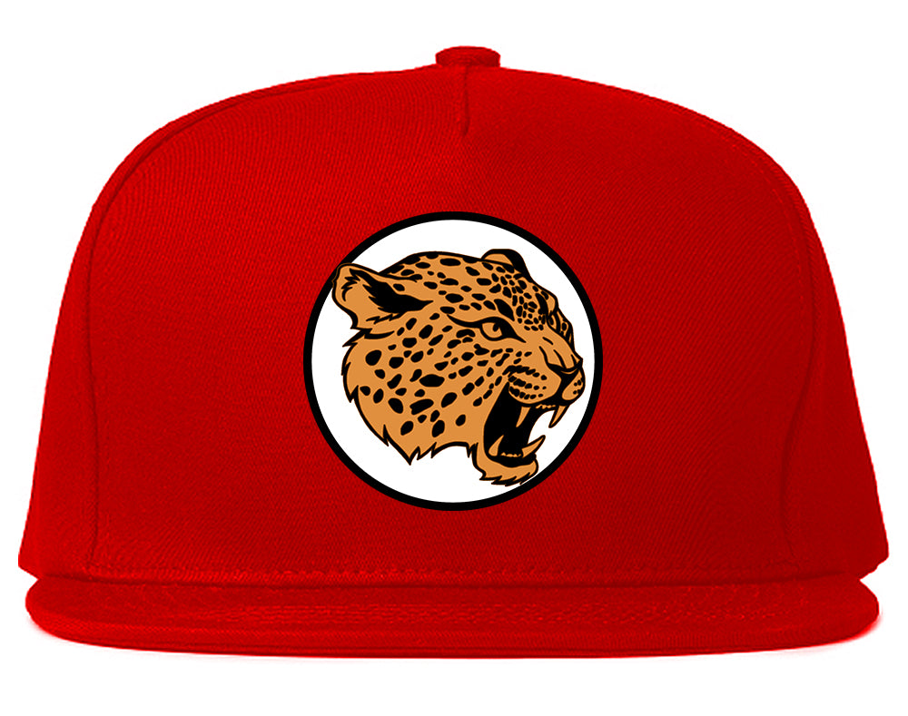Jaguar Print Mens Snapback Hat Red