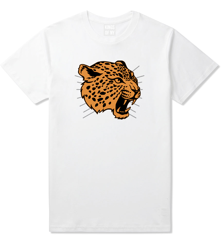 Jaguar Print Mens T Shirt White