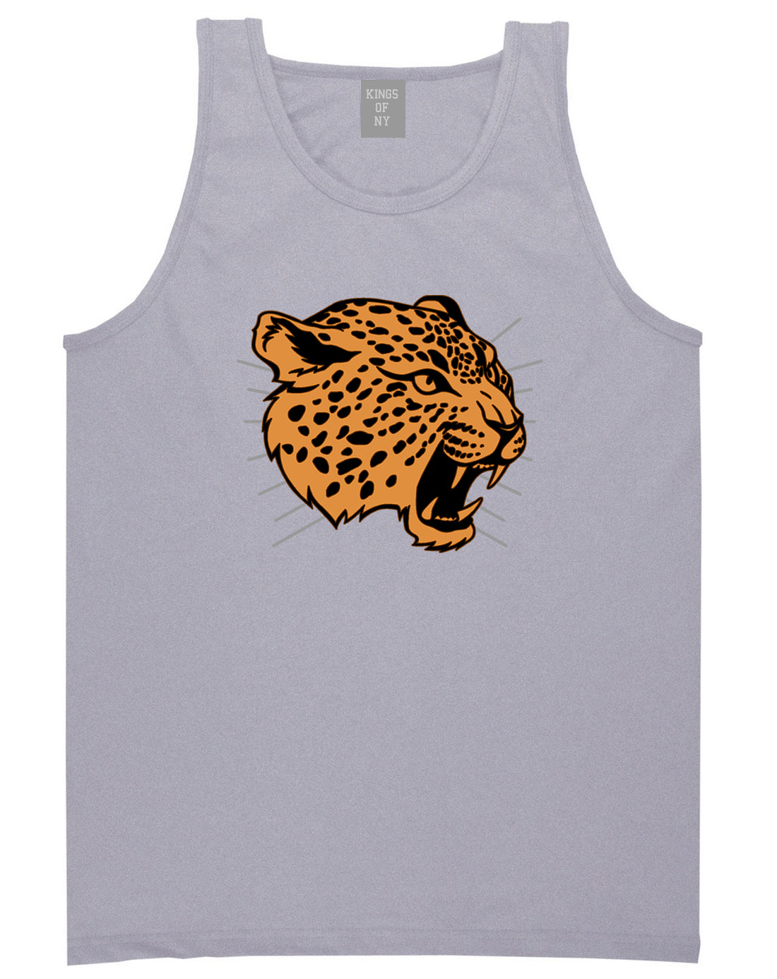 Jaguar Print Mens Tank Top Shirt Grey