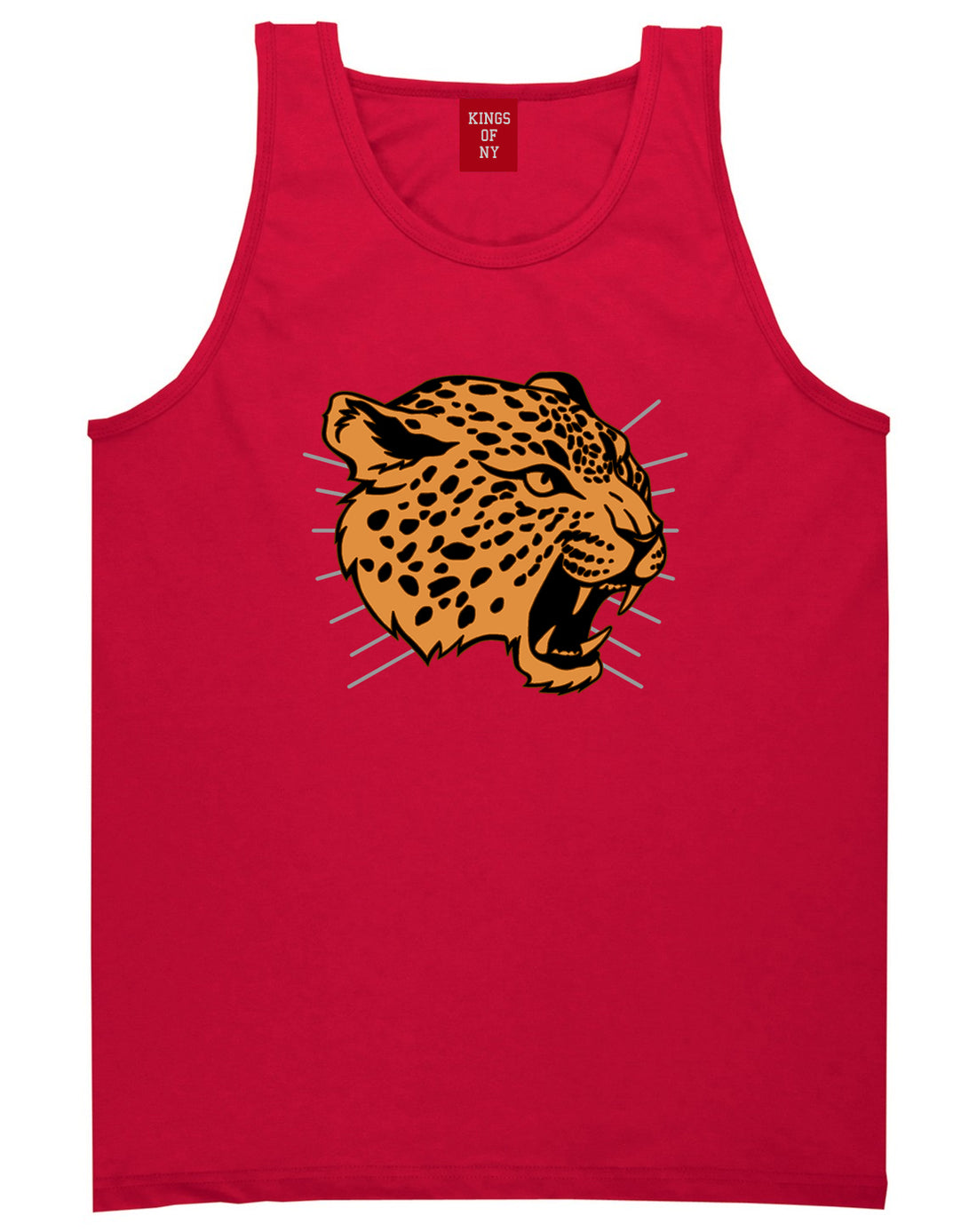 Jaguar Print Mens Tank Top Shirt Red