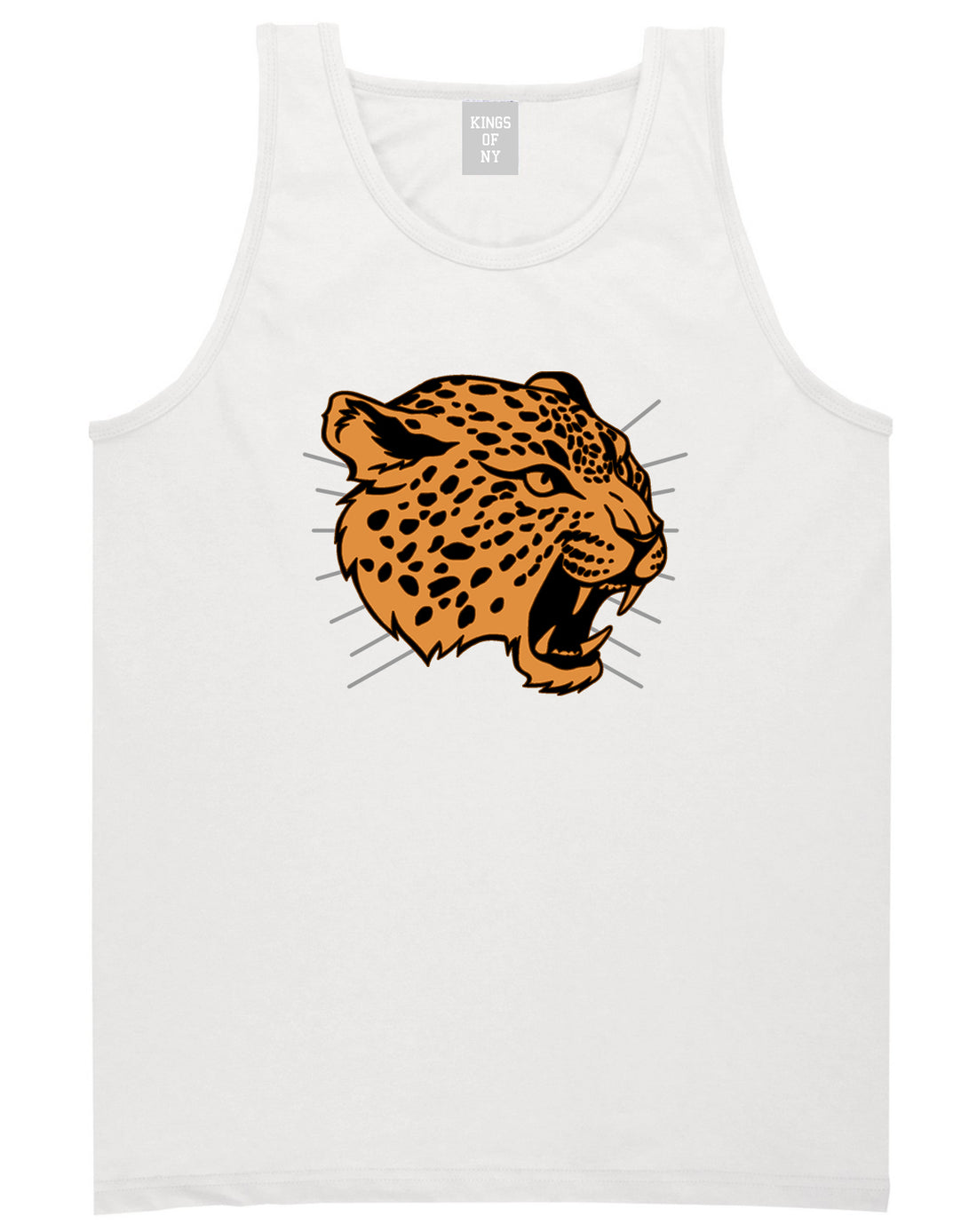 Jaguar Print Mens Tank Top Shirt White