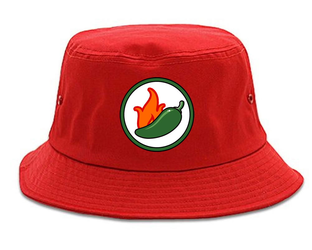 Jalapeno Hot Pepper Chest Mens Snapback Hat Red