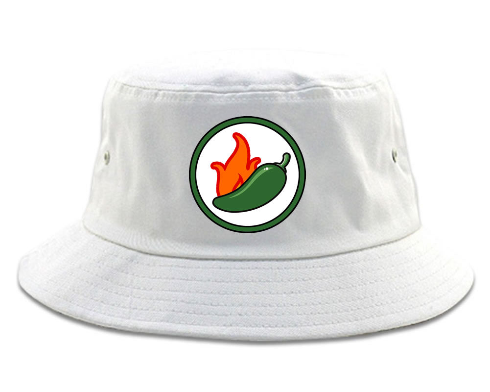 Jalapeno Hot Pepper Chest Mens Snapback Hat White