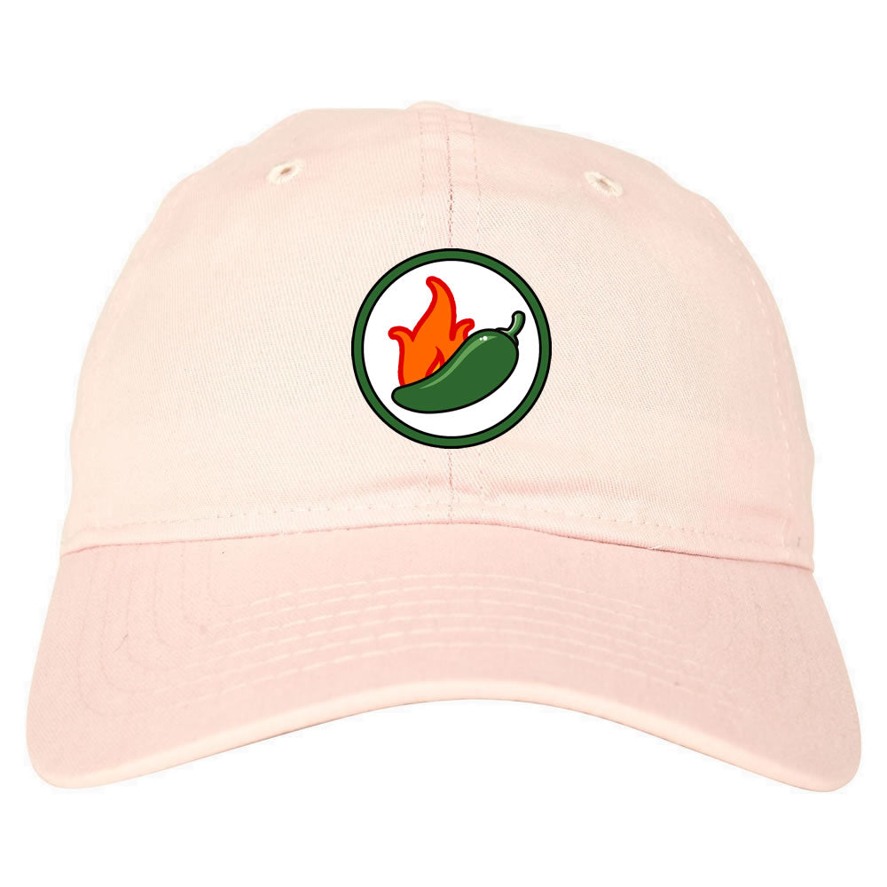 Jalapeno Hot Pepper Chest Mens Dad Hat Baseball Cap Pink