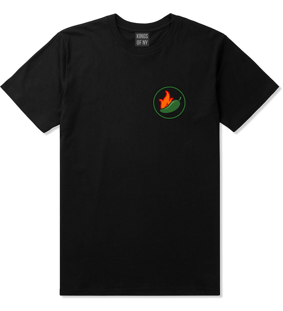 Jalapeno Hot Pepper Chest Mens T Shirt Black