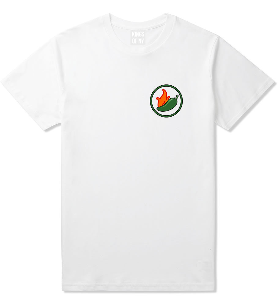 Jalapeno Hot Pepper Chest Mens T Shirt White