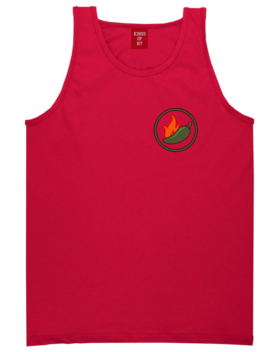 Jalapeno Hot Pepper Chest Mens Tank Top Shirt Red