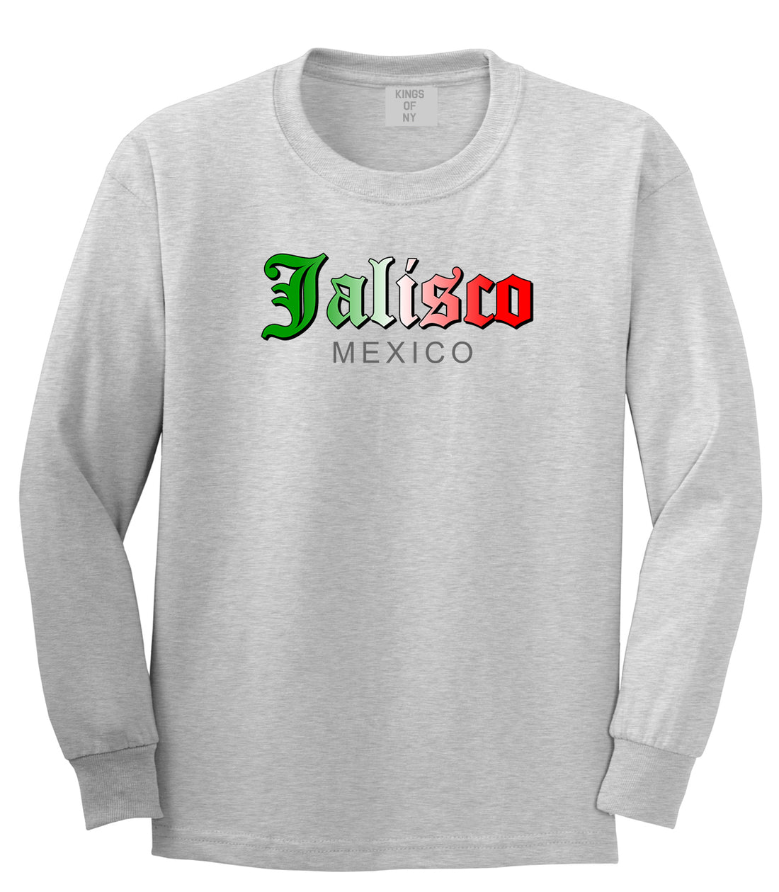 Jalisco Mexico Mens Long Sleeve T-Shirt Grey