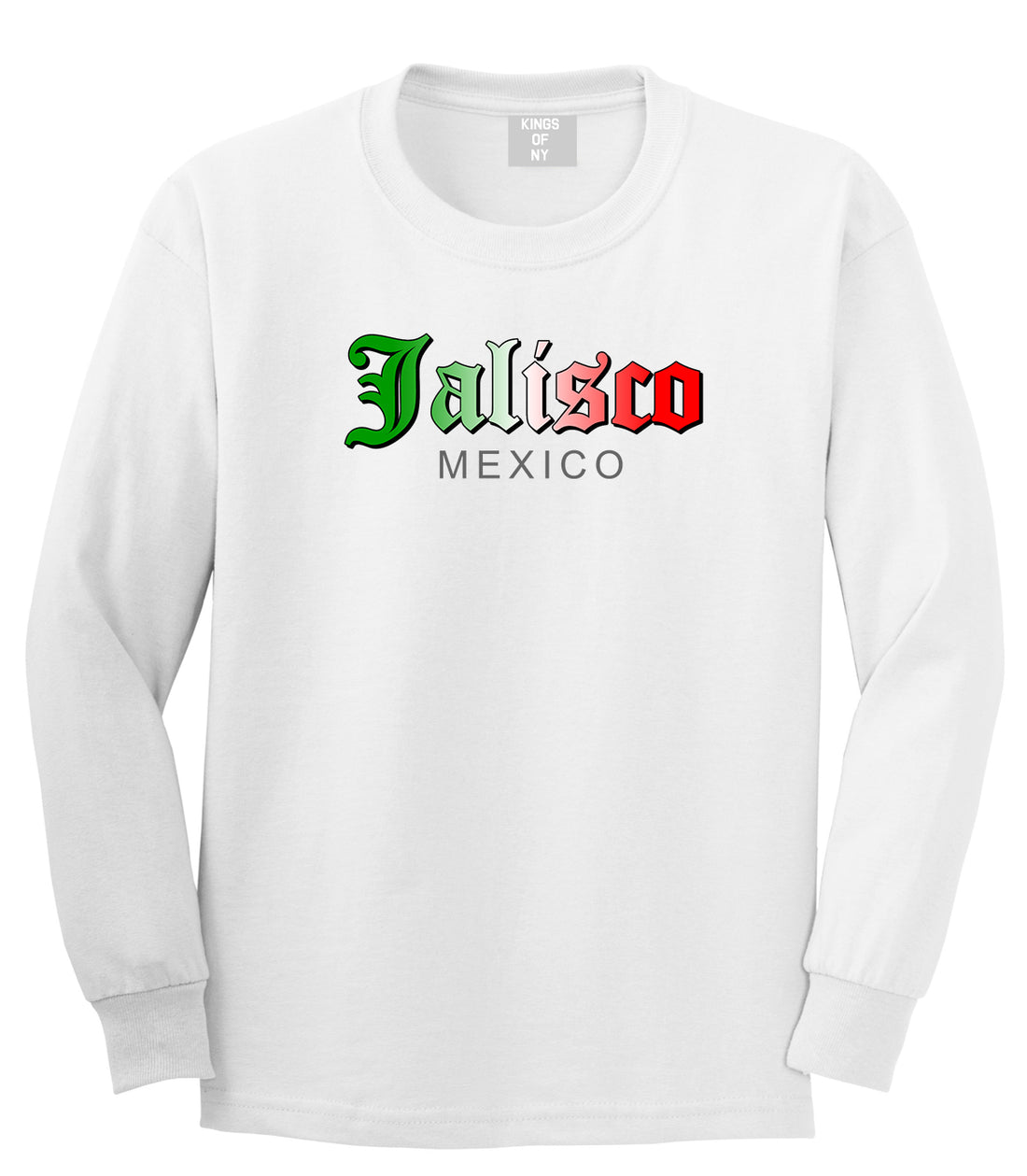 Jalisco Mexico Mens Long Sleeve T-Shirt White