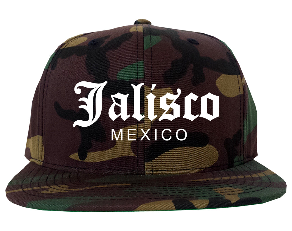 Jalisco Mexico Mens Snapback Hat Green Camo