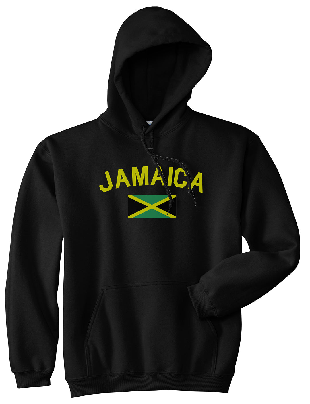 Jamaica With Jamaican Flag Mens Pullover Hoodie Black