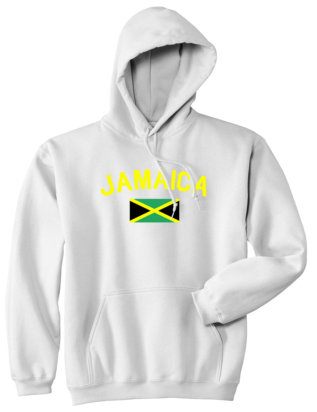 Jamaica With Jamaican Flag Mens Pullover Hoodie White