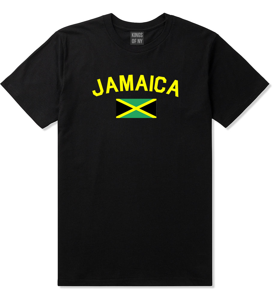 Jamaica With Jamaican Flag Mens T Shirt Black