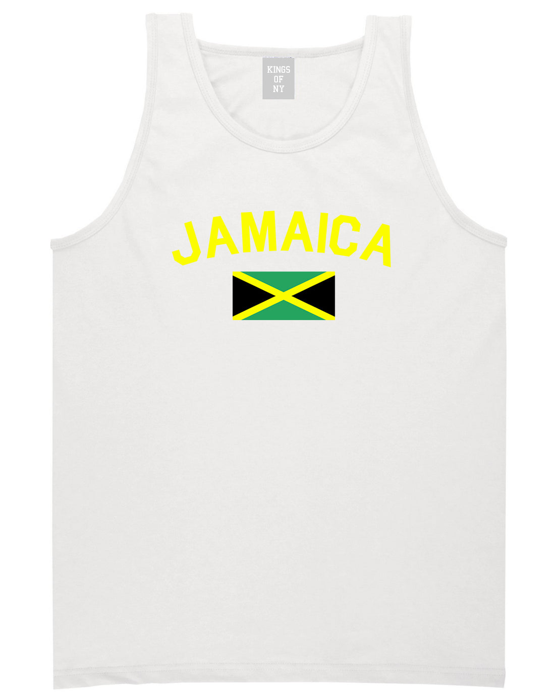 Jamaica With Jamaican Flag Mens Tank Top Shirt White