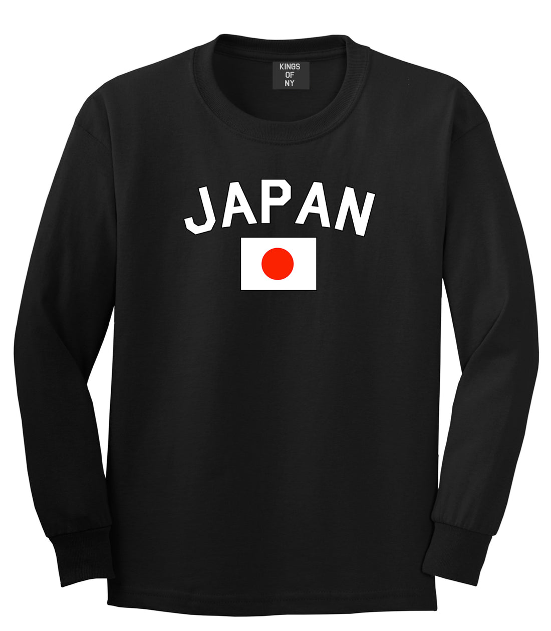 Japan With Japanese Flag Mens Long Sleeve T-Shirt Black