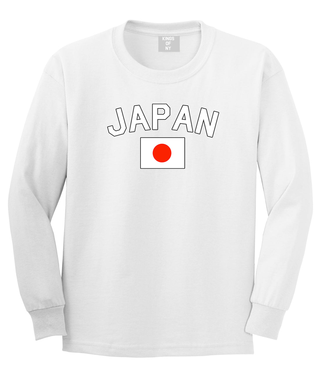 Japan With Japanese Flag Mens Long Sleeve T-Shirt White