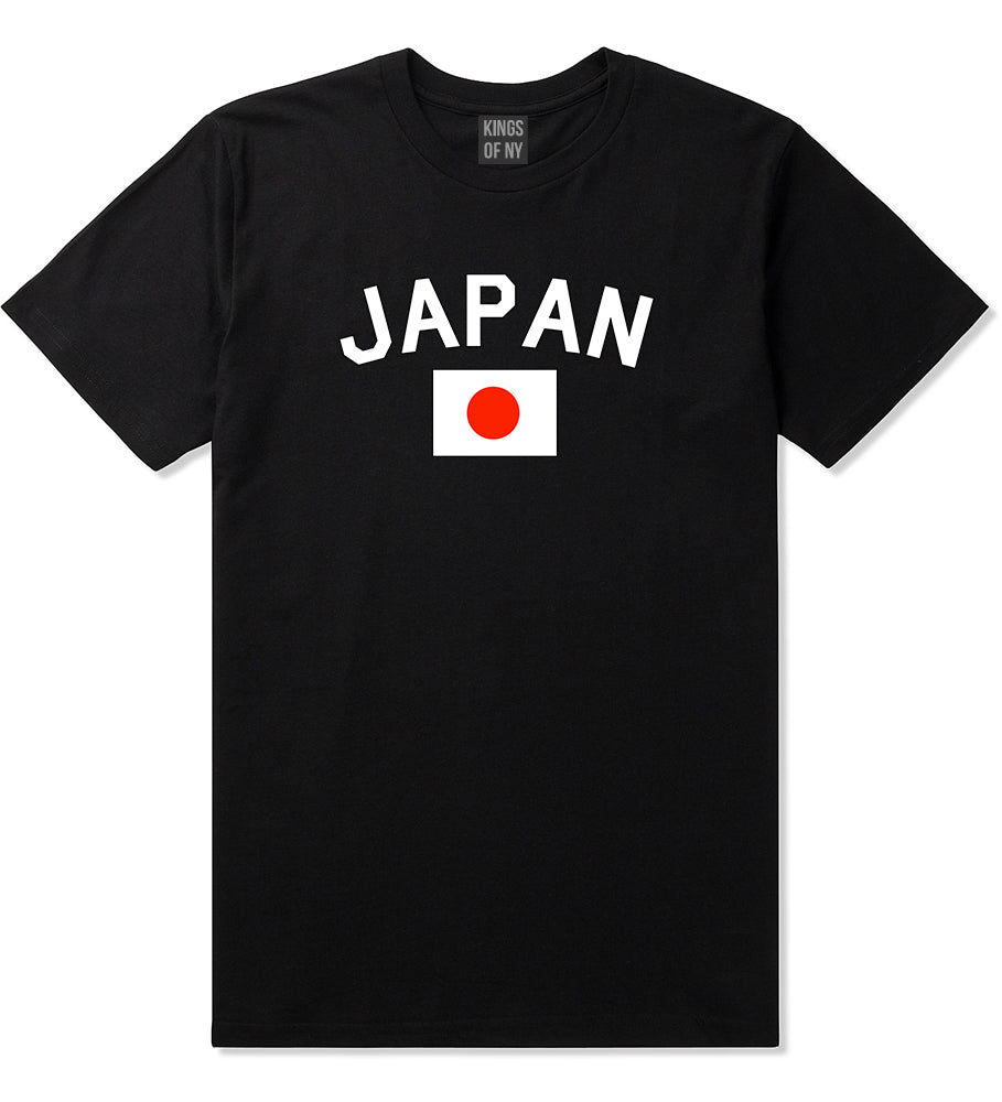 Japan With Japanese Flag Mens T Shirt Black