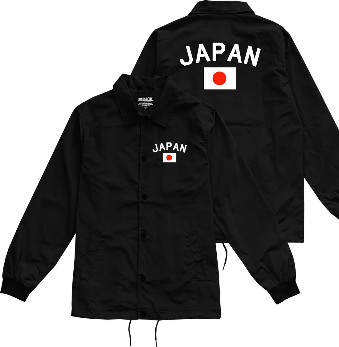 Japan With Japanese Flag Mens Coaches Jacket Black