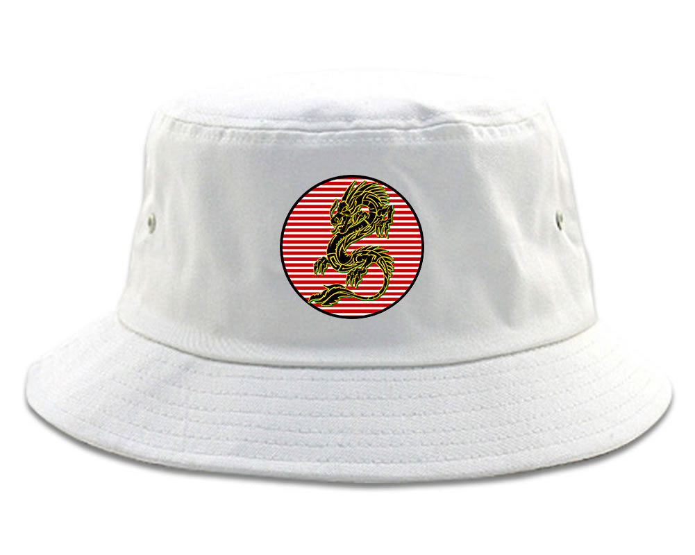 Japanese Dragon Red Sun Mens Snapback Hat White