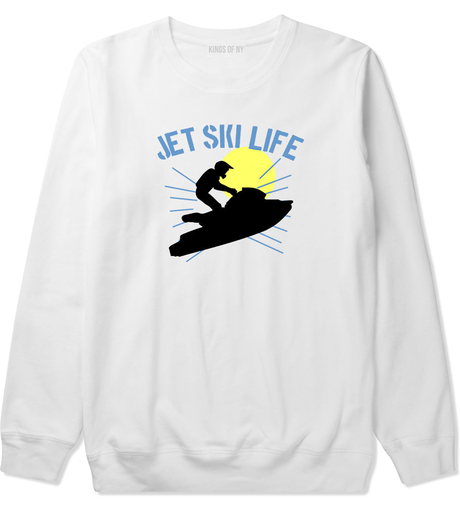 Jetski Jet Ski Life Mens Crewneck Sweatshirt White