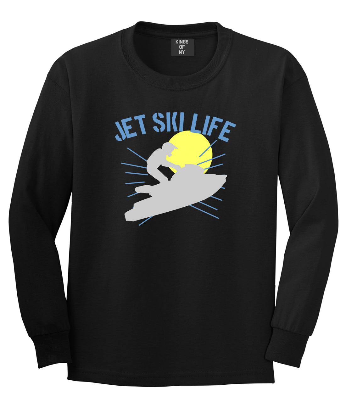 Jetski Jet Ski Life Mens Long Sleeve T-Shirt Black