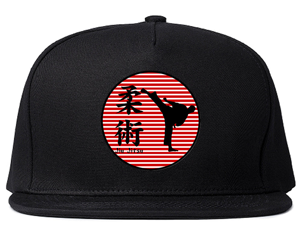 Jiu Jitsu Fighter Mens Snapback Hat Black