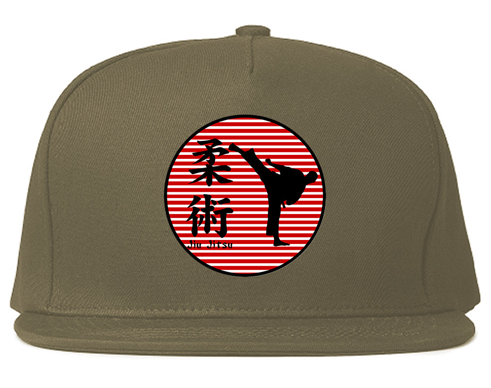 Jiu Jitsu Fighter Mens Snapback Hat Grey