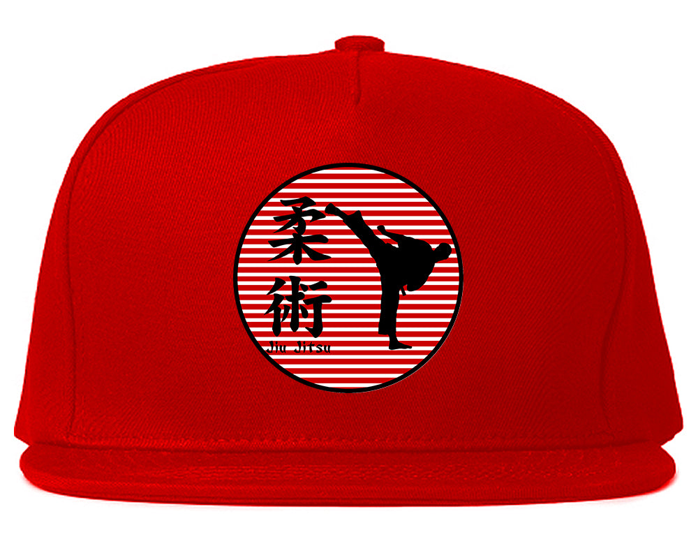 Jiu Jitsu Fighter Mens Snapback Hat Red