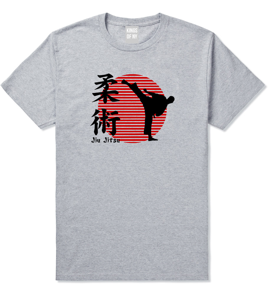 Jiu Jitsu Fighter Mens T Shirt Grey