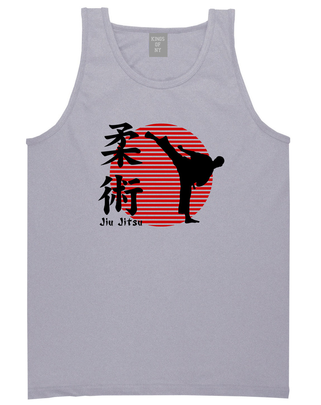 Jiu Jitsu Fighter Mens Tank Top Shirt Grey