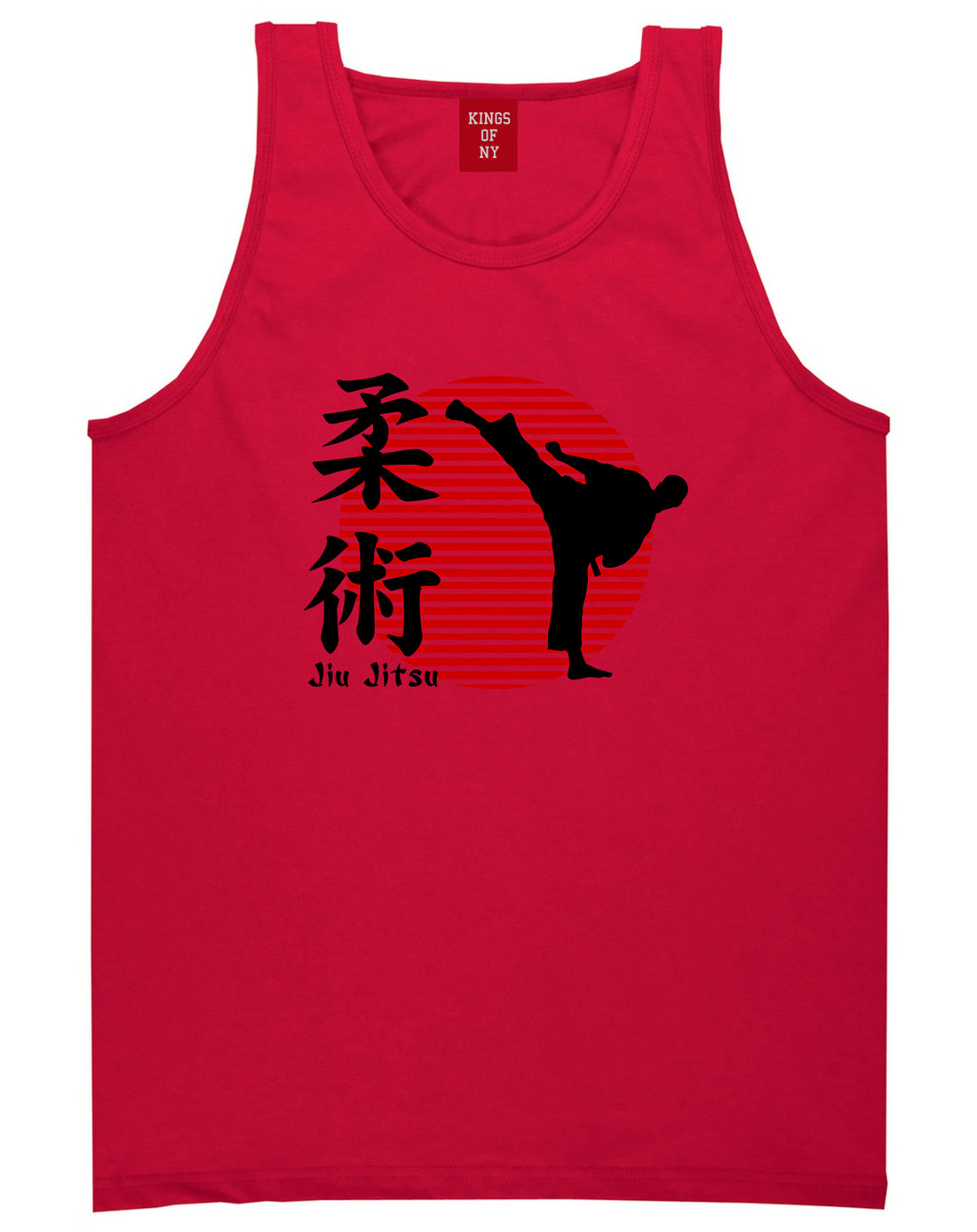 Jiu Jitsu Fighter Mens Tank Top Shirt Red