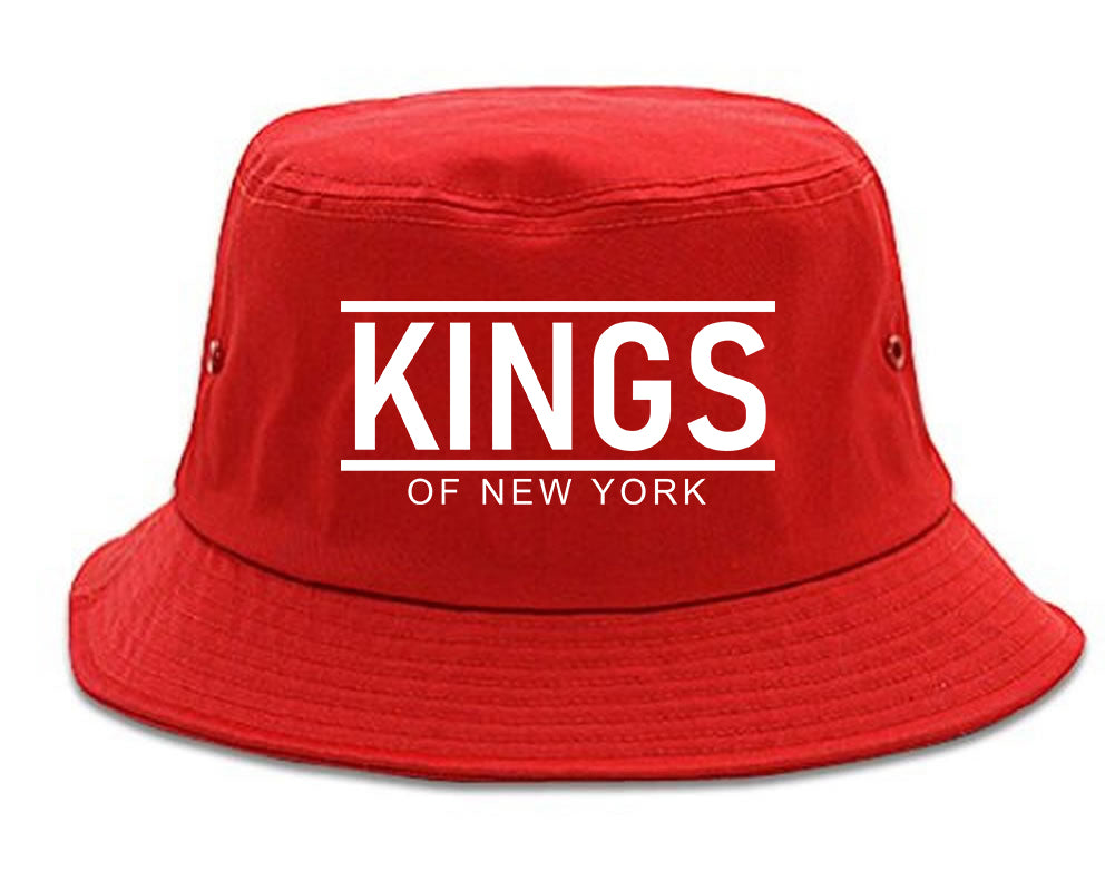 KINGS Of New York Lines Mens Bucket Hat Red