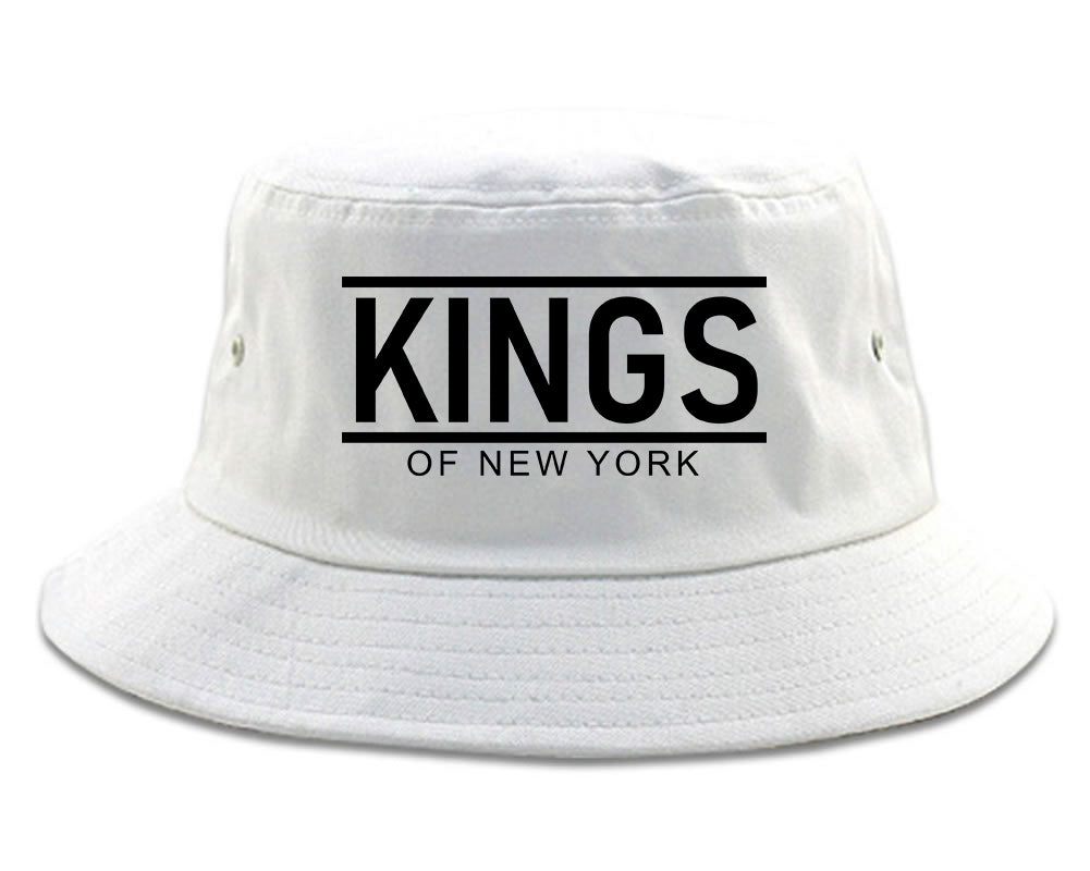 KINGS Of New York Lines Mens Bucket Hat White