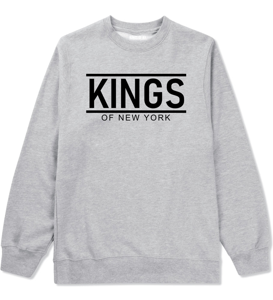 KINGS Of New York Lines Mens Crewneck Sweatshirt Grey