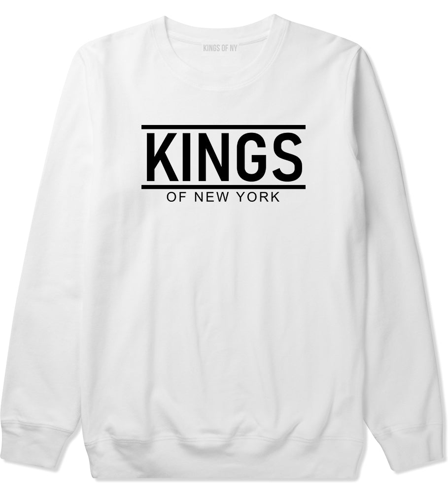KINGS Of New York Lines Mens Crewneck Sweatshirt White