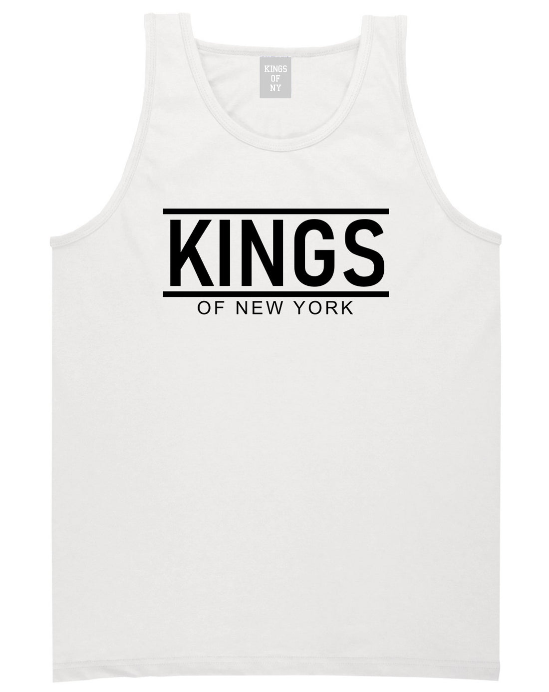 KINGS Of New York Lines Mens Tank Top T-Shirt White