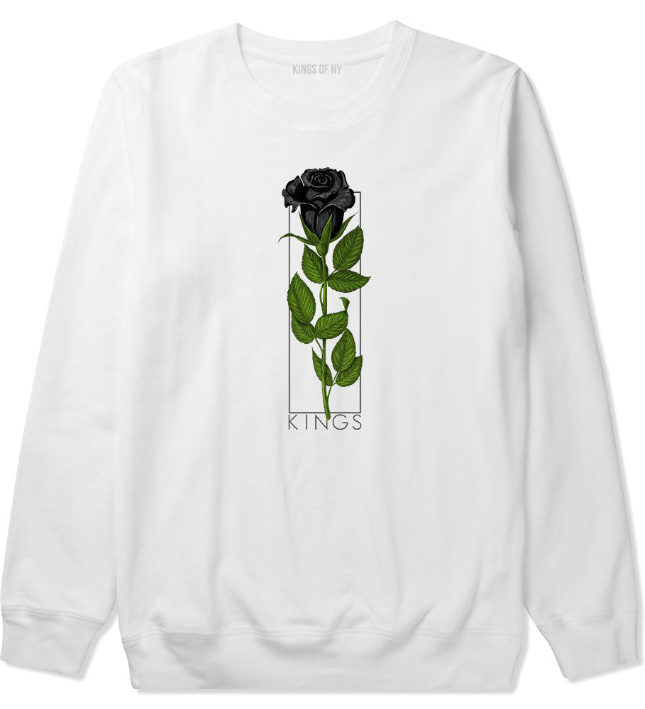 KINGS Black Roses Crewneck Sweatshirt in White