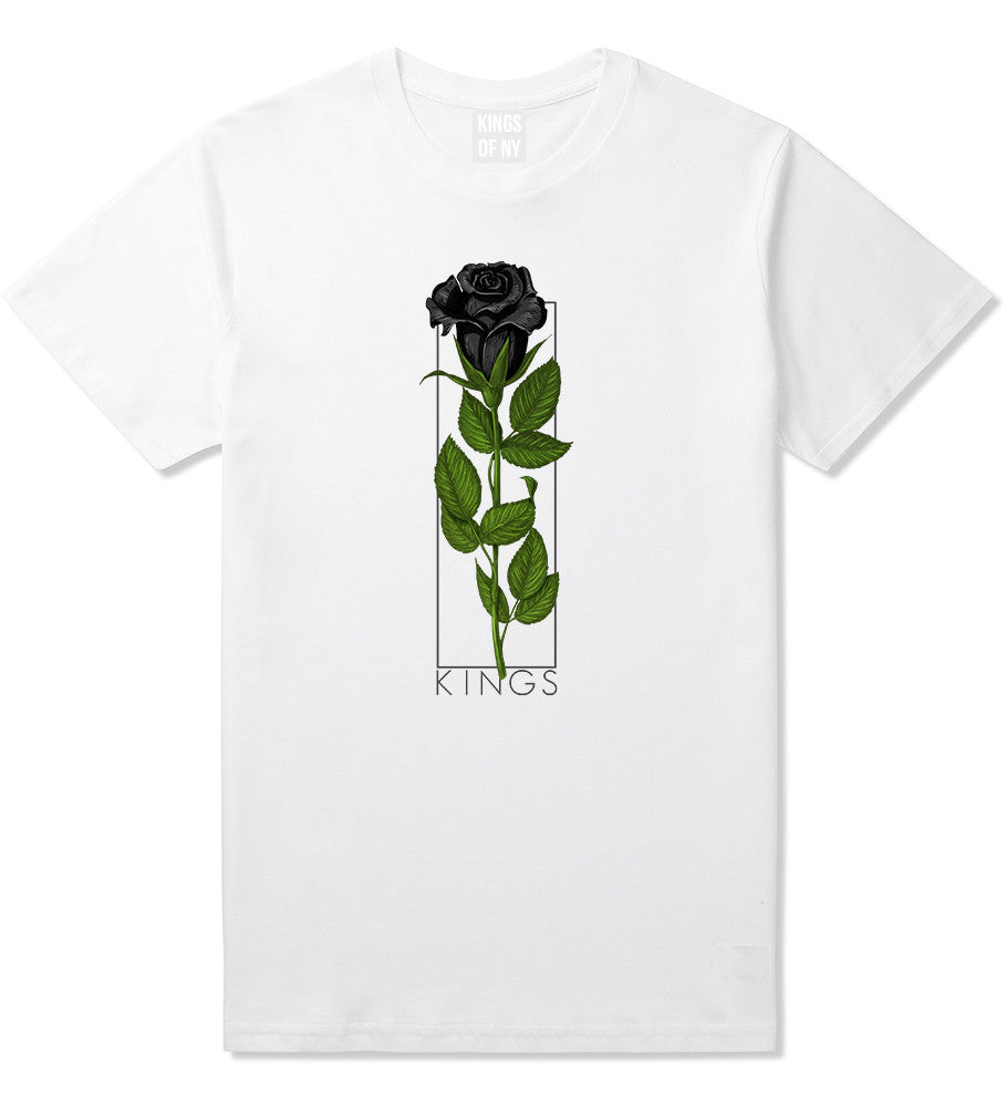 KINGS Black Roses T-Shirt in White